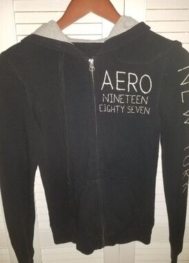Aeropostale Stretch Aero 1987 NY zip hoodie Sm